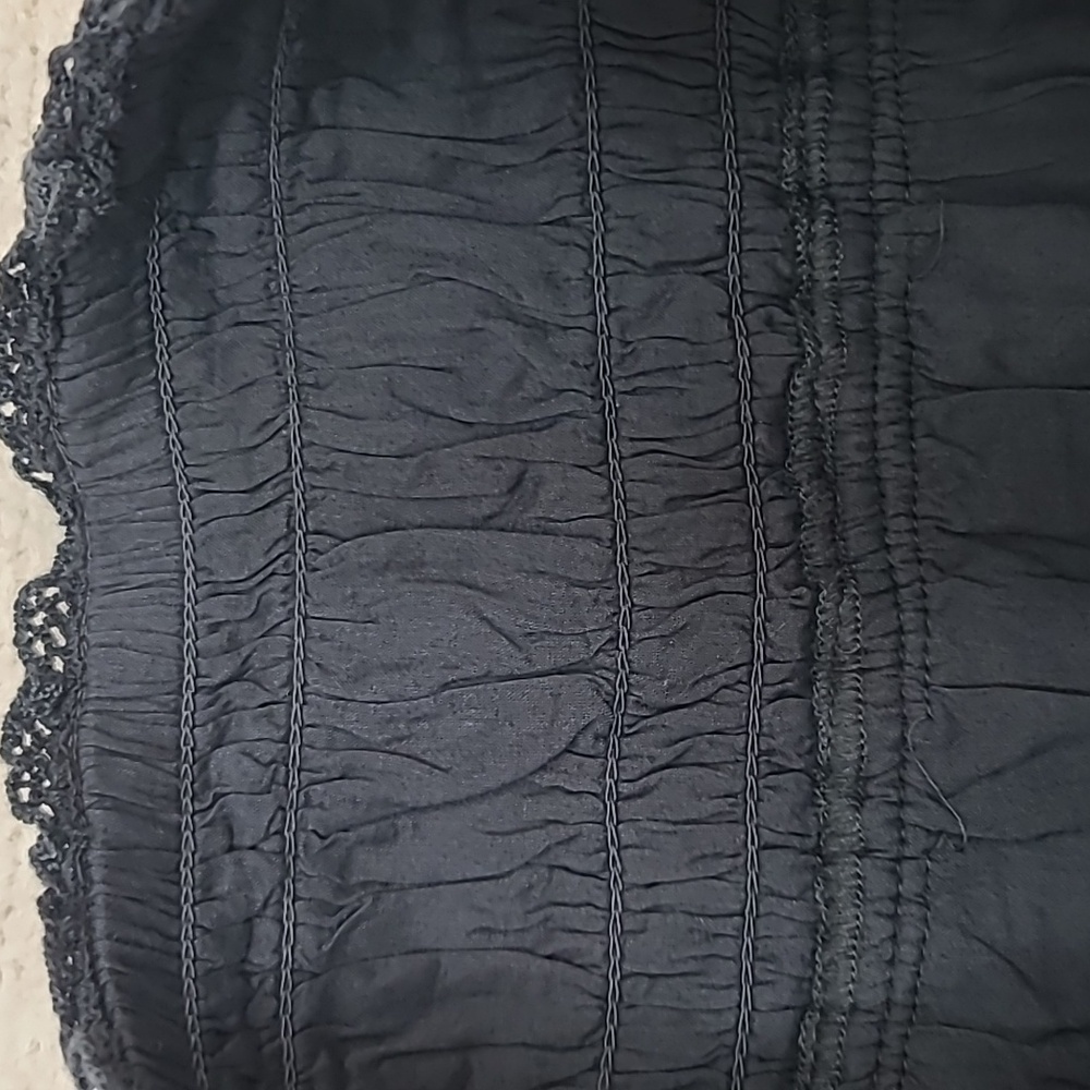 AE Stretch Flirty High-Waisted Cotton Blend Tiered Ruffle Mini Skirt Black NWT - Picture 17 of 17